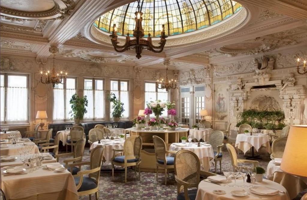The dining room of the Hotel Bedford in Paris.