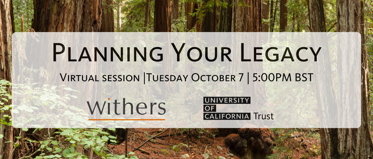 Please join us virtually to learn about US/UK tax effective giving on 7 October - Register